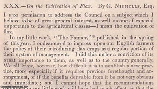 Item #512803 The Cultivation of Flax. An original article from the Journal of the Royal...