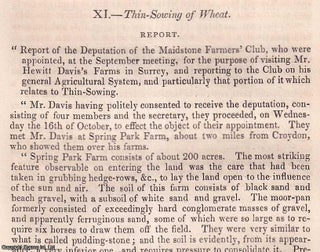 Item #512806 Thin Sowing of Wheat. An original article from the Journal of the Royal Agricultural...