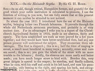 Item #512809 The Hainault Scythe. An original article from the Journal of the Royal Agricultural...