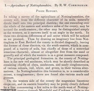 Item #512811 Agriculture of Nottinghamshire. An original article from the Journal of the Royal...
