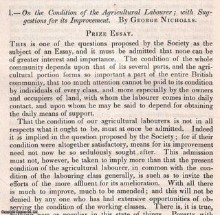 Item #512843 The Condition of the Agricultural Labourer ; with Suggestions for its Improvement....