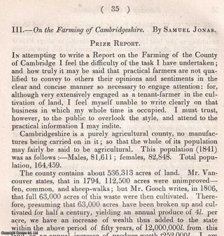 Item #512845 The Farming of Cambridgeshire. An original article from the Journal of the Royal...