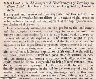 Item #512863 The Advantages & Disadvantages of Breaking up Grass Land : peat ; moor-land ; bogs ;...