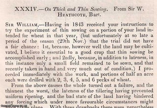 Item #512866 Thick & Thin Sowing on Land. An original article from the Journal of the Royal...