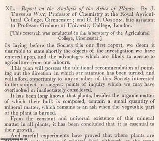 Item #512871 Report on the Analysis of the Ashes of Plants : hopeton wheat ; red-straw white...