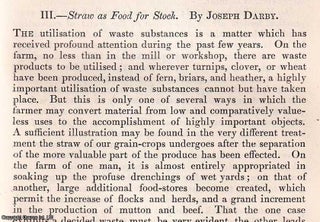 Item #512890 Straw as Food for Stock. An original article from the Journal of the Royal...