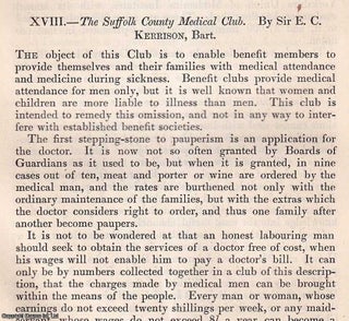 Item #512897 The Suffolk County Medical Club. An original article from the Journal of the Royal...