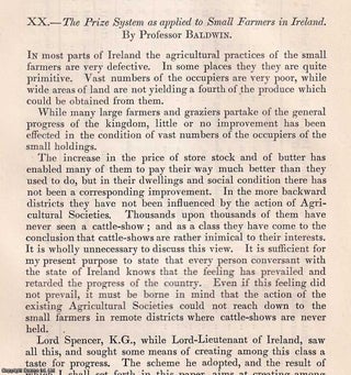 Item #512899 The Prize System as applied to Small Farmers in Ireland. An original article from...