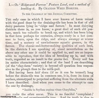 Item #512912 The Ridge-and-Furrow Pasture Land, & a method of levelling it. An original article...