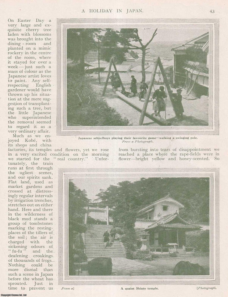 Item #512946 A Holiday in Japan. 15 pages, illustrated. An article printed in 1911, written by A...