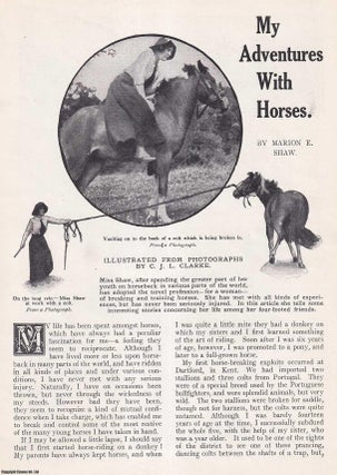 Item #512956 My Adventures with Horses : breaking & training horses. An uncommon original article...