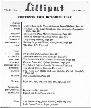 Lilliput Magazine. October 1947. Vol.21 no.4 Issue no.124. James Holland colour illustrations, James Fitton article, Georges Simenon story, and other pieces.