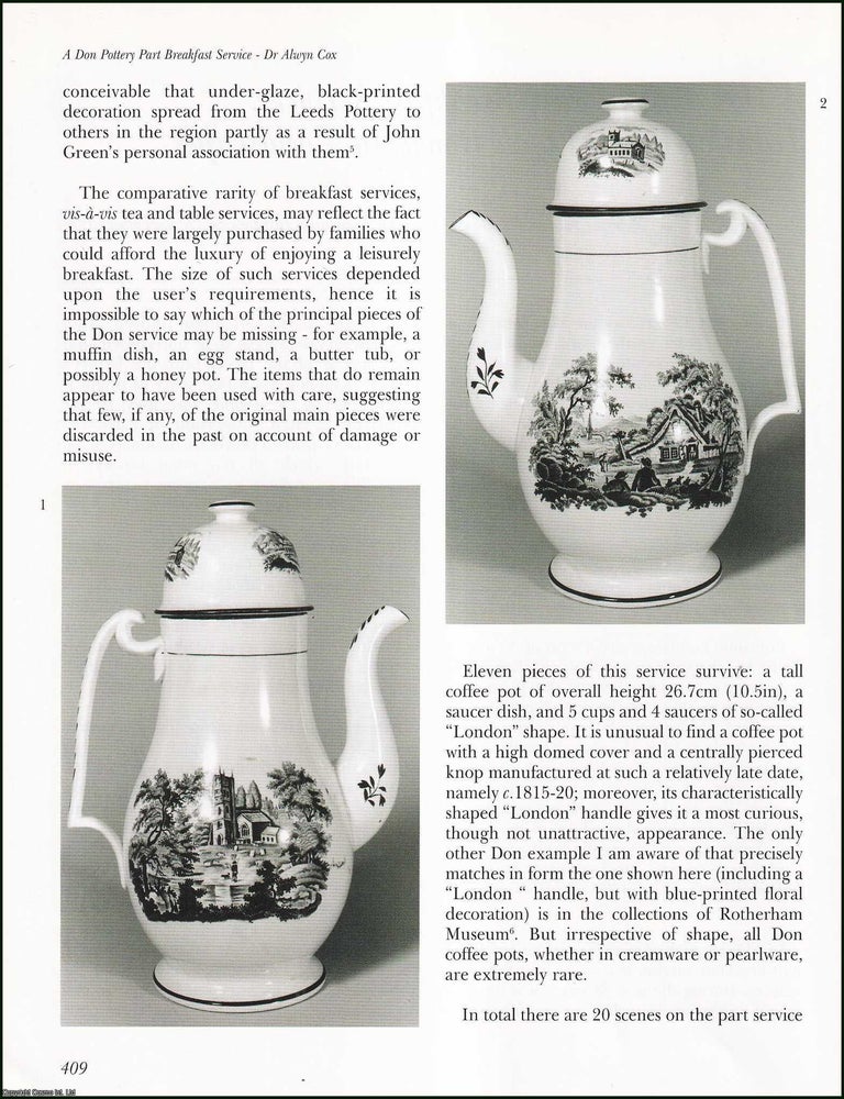 Item #513623 A Don Pottery Part-Breakfast Service Transfer-Printed with Romantic Landscapes. 10...