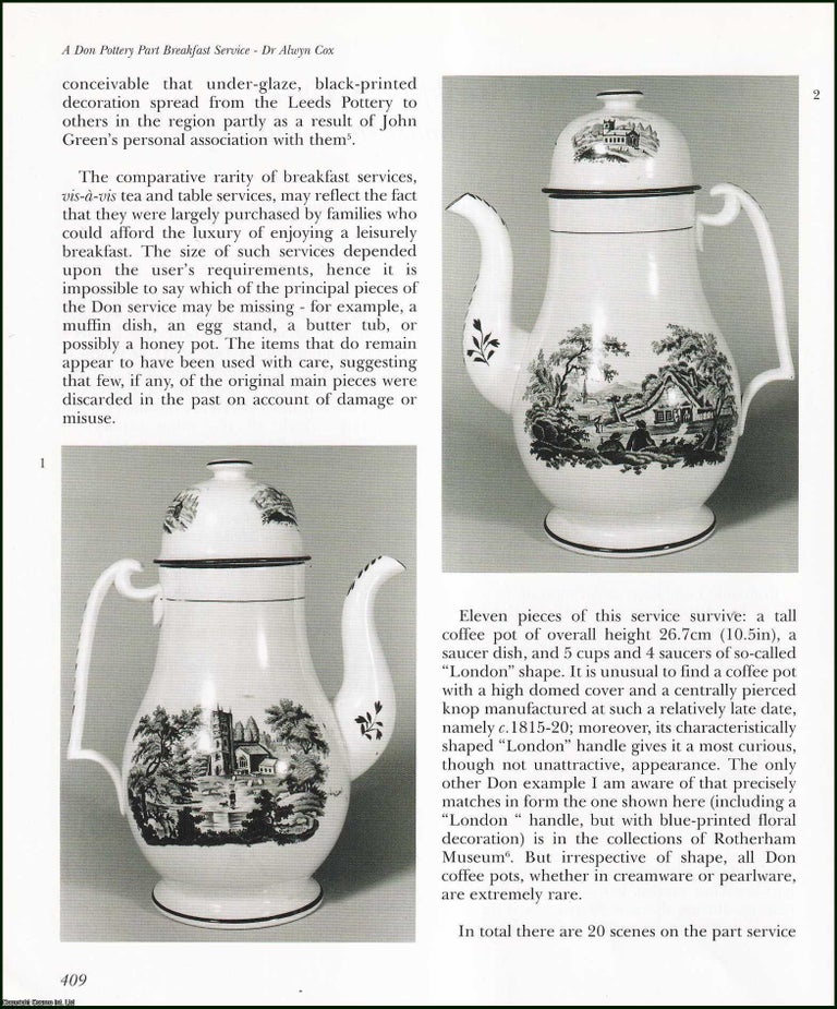 Item #513623 A Don Pottery Part-Breakfast Service Transfer-Printed with Romantic Landscapes. 10...
