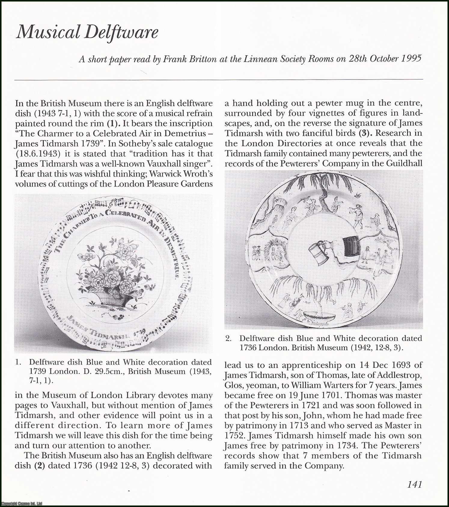 Musical Delftware. An original article from the English Ceramic Circle ...