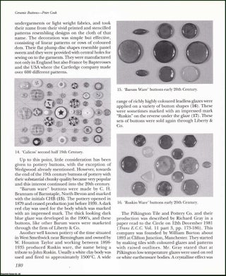 Ceramic Buttons, Fasteners. An original article from the English Ceramic. Peter Cook.