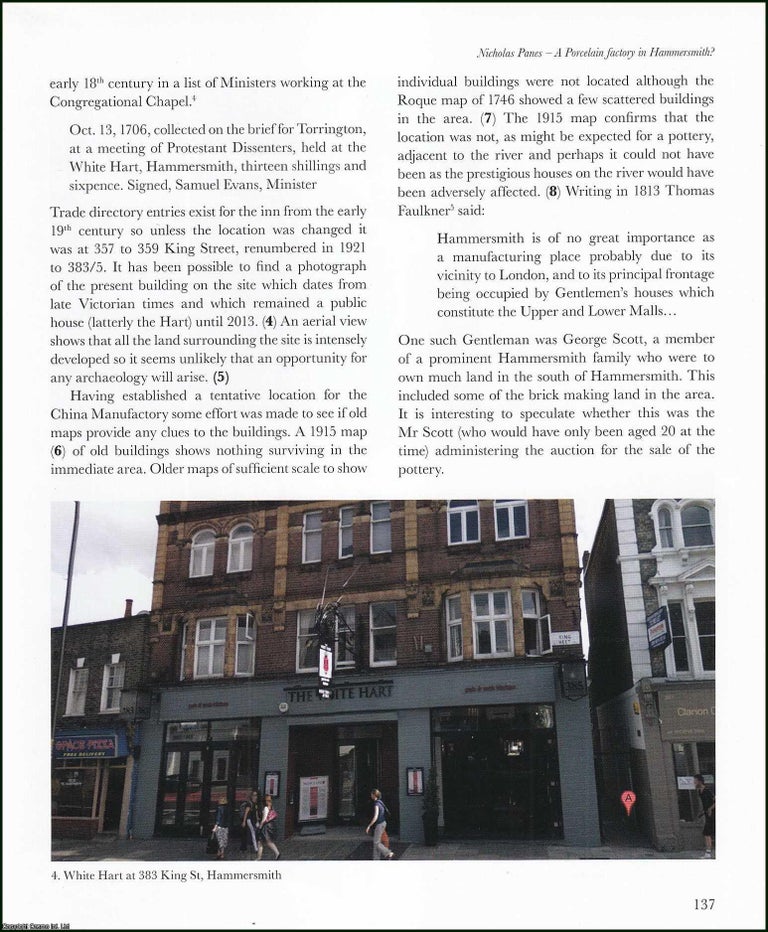 Item #513739 A Porcelain Factory in Hammersmith ? 7 pages, illustrated with colour photographs....