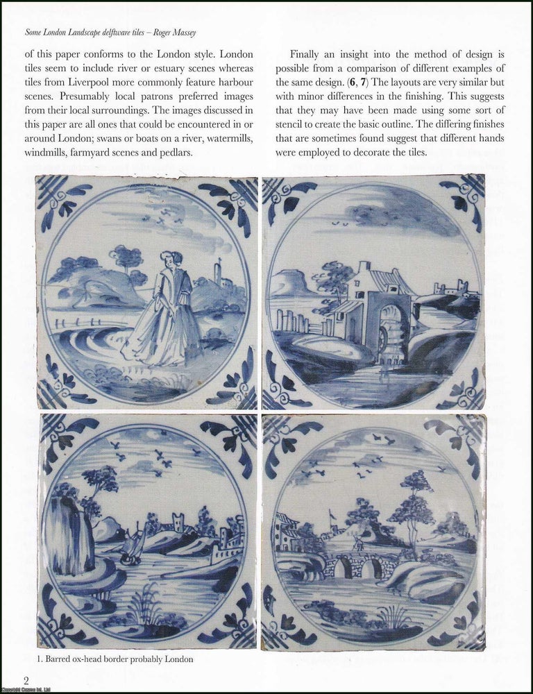 Item #513813 Some London Landscape Delftware Tiles. An original article from the English Ceramic...