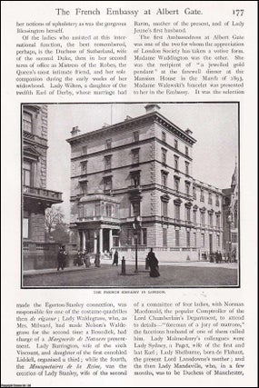 Item #514090 The French Embassy at Albert Gate. By W.F. Waller. An uncommon original article from...