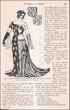 Item #514093 Heraldry in Dress. By Ethel Beaugeard. An uncommon original article from the Lady's...