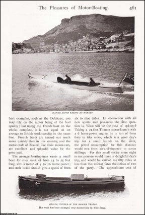 Item #514097 The Pleasures of Motor Boating. By Annesley Kenealy. An uncommon original article...
