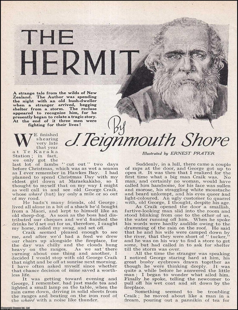 Item #514221 The Hermit. By J. Teignmouth Shore. Illustrated by Ernest Prater. WIDE WORLD MAGAZINE : Truth really is stranger than fiction : This is an uncommon original article taken from the Wide World Magazine, 1938. Wide World Magazine Articles.