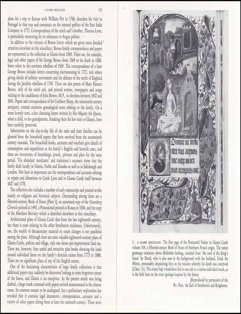 Item #514518 The Earl of Strathmore Muniments. An original article from Archives, the Journal of...
