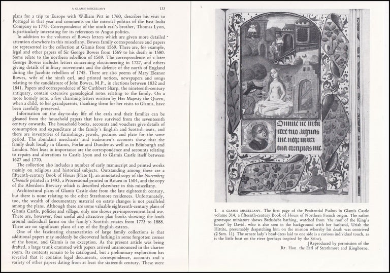 Item #514518 The Earl of Strathmore Muniments. An original article from Archives, the Journal of...