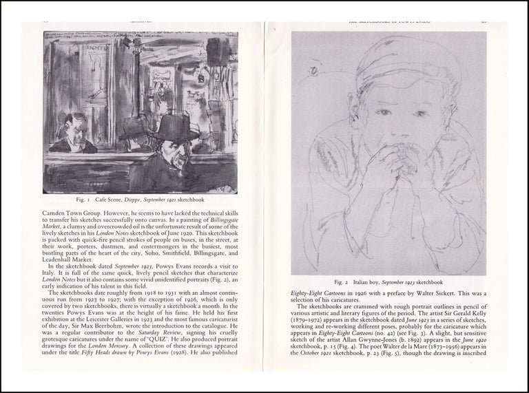 Item #514529 The Sketchbooks of Powys Evans. An original article from Archives, the Journal of...