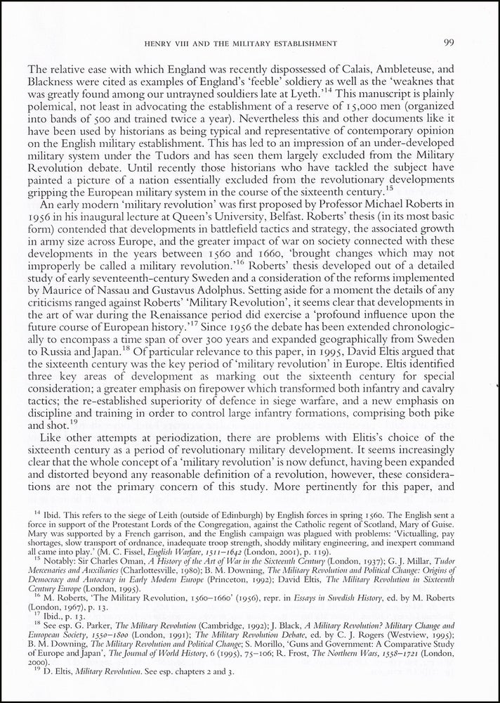 Item #514551 Henry VIII & the English Military Establishment. An original article from...