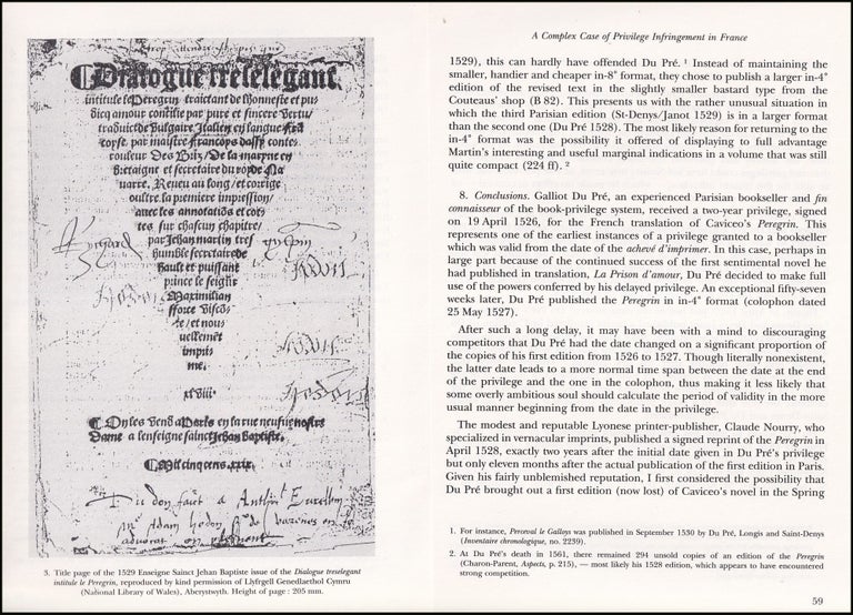Item #514561 A Complex Case of Privilege Infringement in France : The History of the Early...