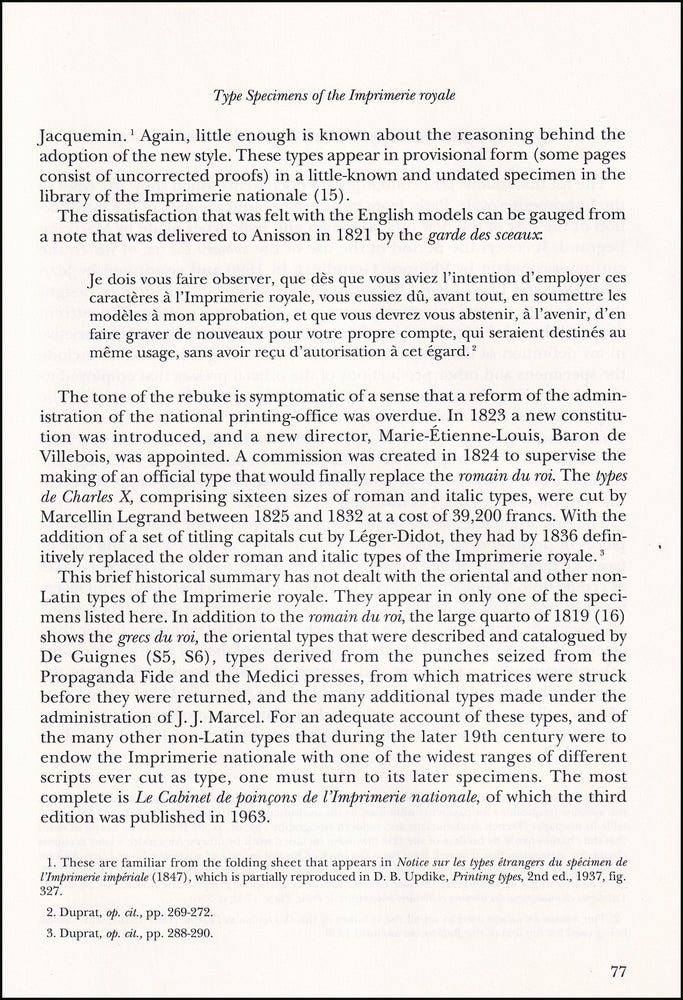 Item #514569 Type Specimens of the Imprimerie Royale, 1643-1828. An original article from...