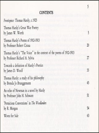 Towards a definition of Hardy's Poetics, by James D. Woolf & more. An article in the complete issue of The Thomas Hardy Year Book : No. 17.