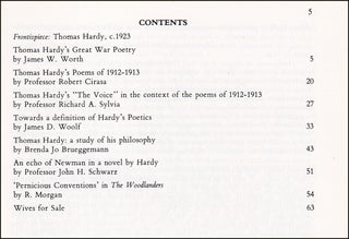Towards a definition of Hardy's Poetics, by James D. Woolf & more. An article in the complete issue of The Thomas Hardy Year Book : No. 17.