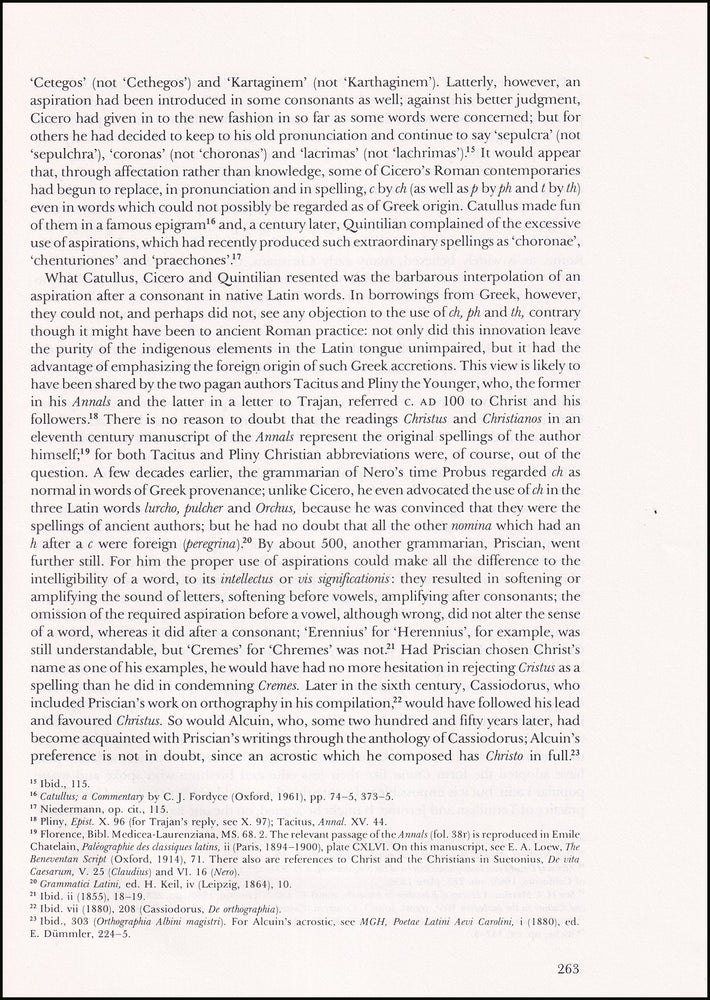 Item #514614 The Spelling of Christ's name in Medieval Anglo-Latin : Christus or Christus ?...