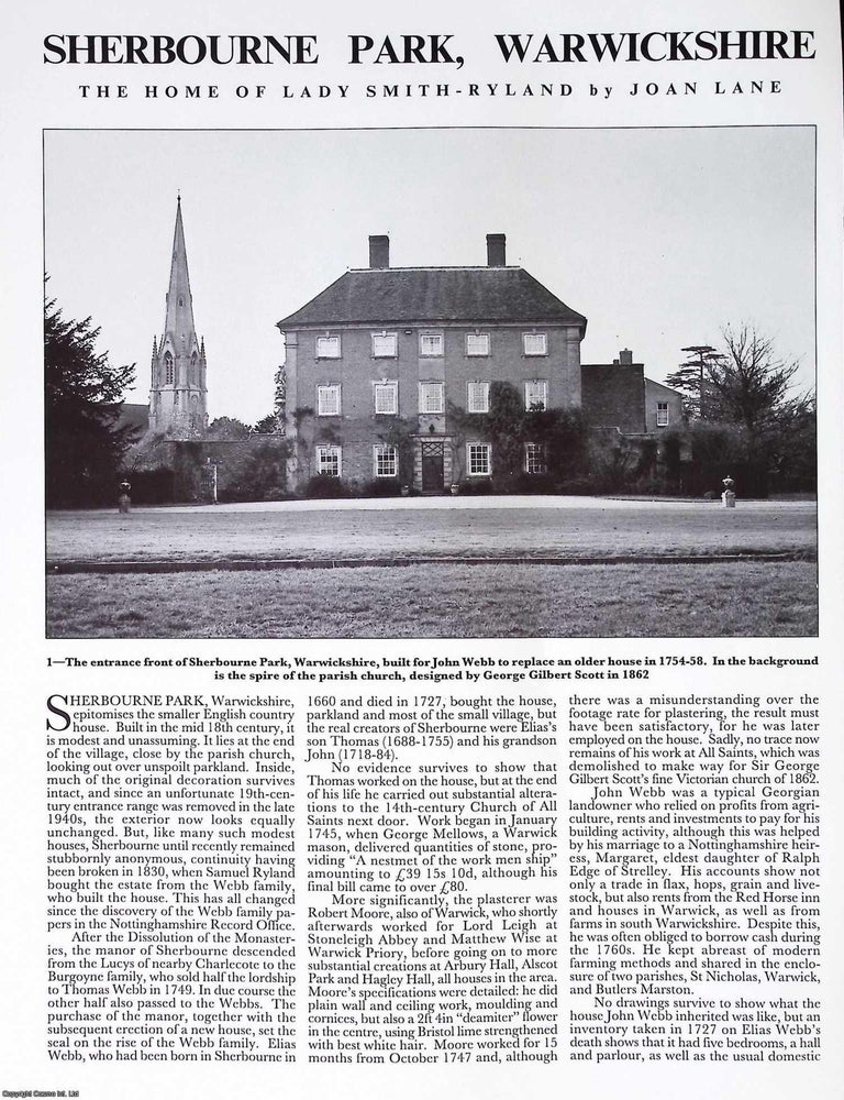 Item #515090 Sherbourne Park, Warwickshire. The Home of Lady Smith-Ryland. Several pictures and...
