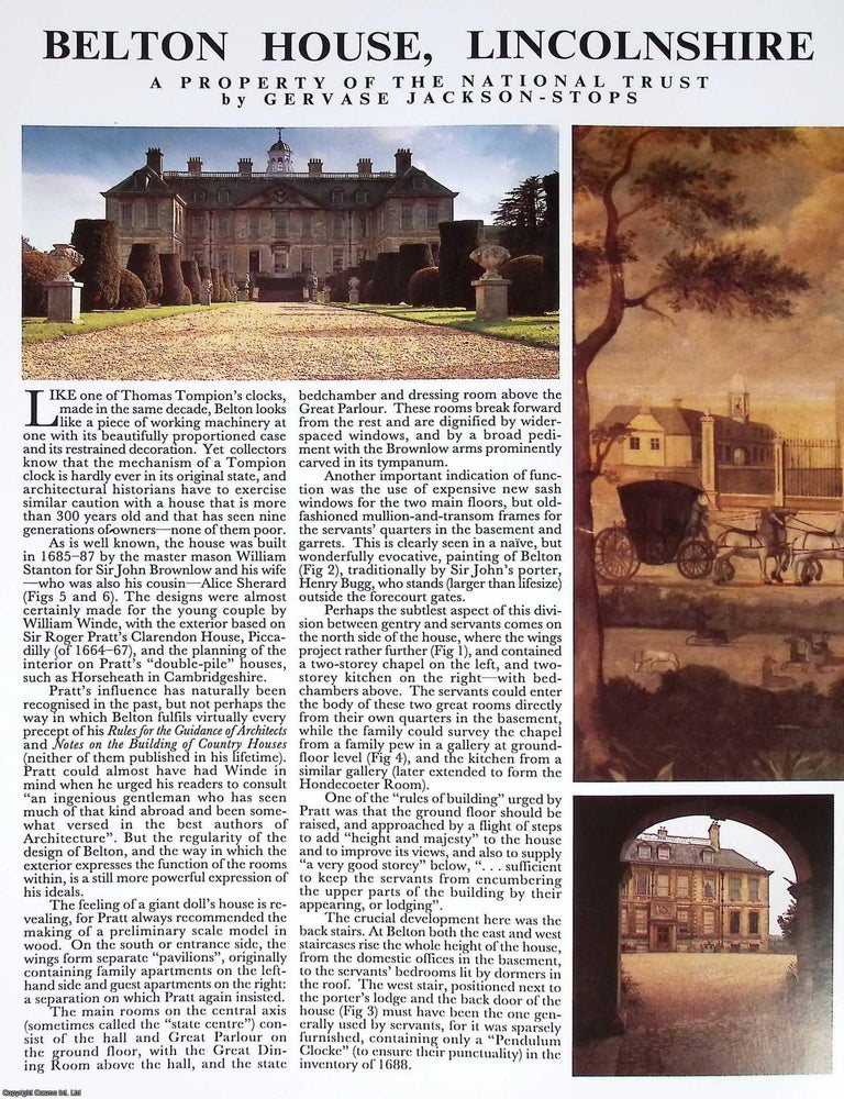 Item #515126 Belton House, Lincolnshire. A Property of The National Trust. Several pictures and...