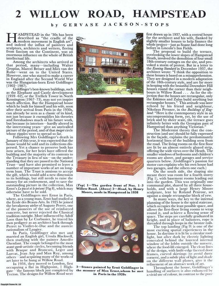Item #515130 2 Willow Road, Hampstead. Several pictures and accompanying text, removed from an...