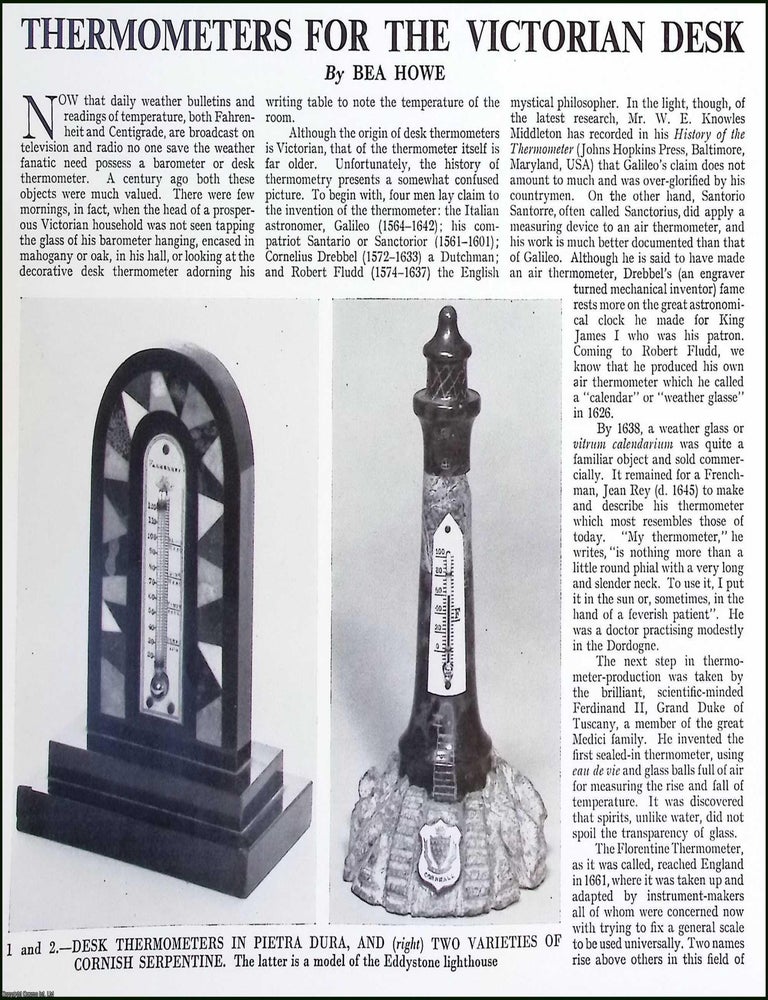 Thermometers for the Victorian Desk. By Bea Howe. Several pictures and ...