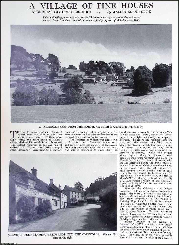 Item #515770 Alderley, Gloucestershire : A Village of Fine Houses. By James Lees-Milne. Several...