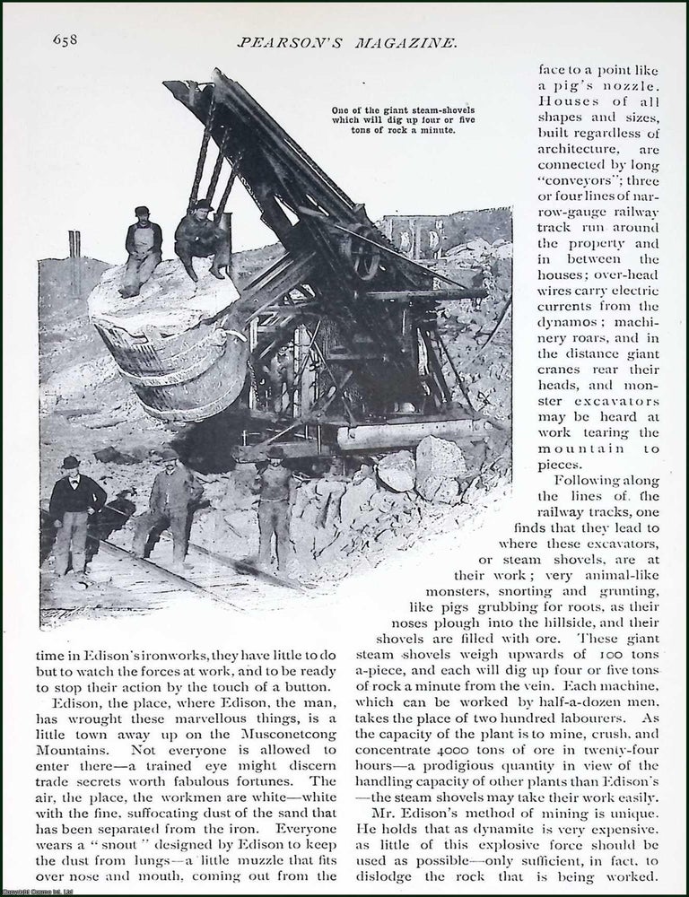 Item #516003 Thomas A. Edison as a Mountain-Crusher. By Turner Morton. An original article from...
