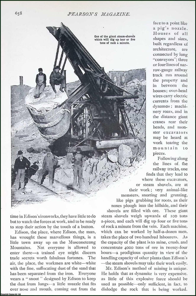 Item #516003 Thomas A. Edison as a Mountain-Crusher. By Turner Morton. An original article from...