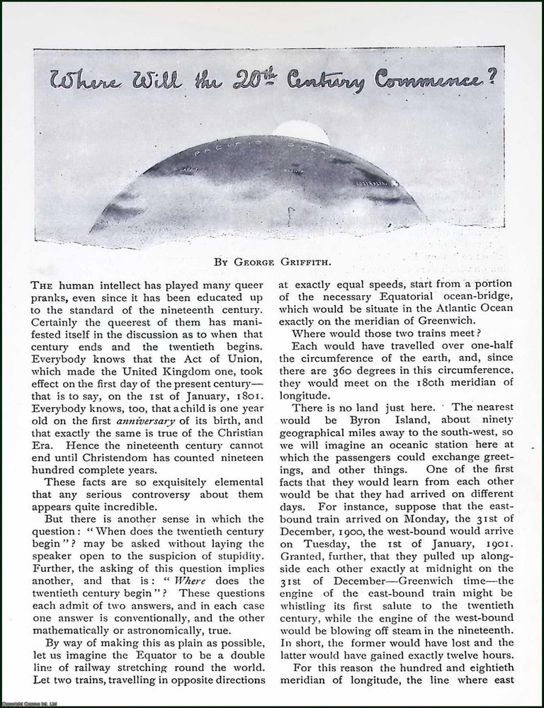 Item #516066 Where Will the 20th Century Commence ? By George Griffith. An original article from...