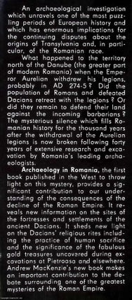 Archaeology in Romania : The Mystery of the Roman Occupation.