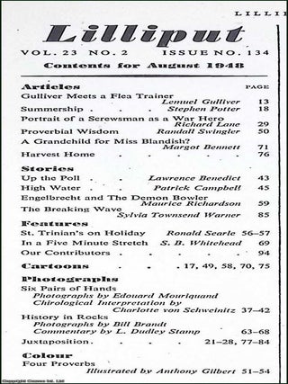 Lilliput Magazine. August 1948. Vol.23 no.2 Issue no.134. Ronald Searle St Trinian drawings, Bill Brandt photographs, and other pieces.