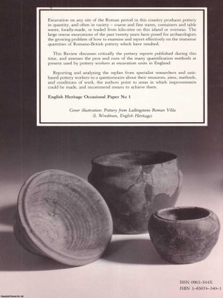 The Current State of Romano-British Pottery Studies.