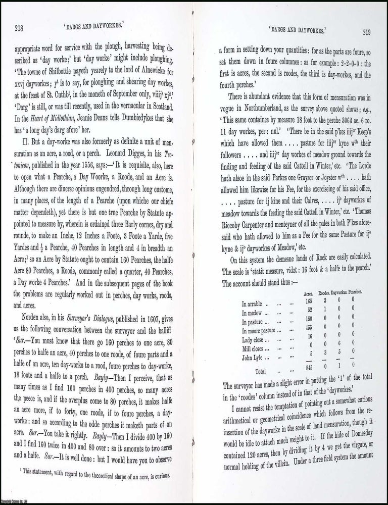 Item #516563 Dargs & Dayworkes : The amount of work done in one day. By The Earl Percy,...