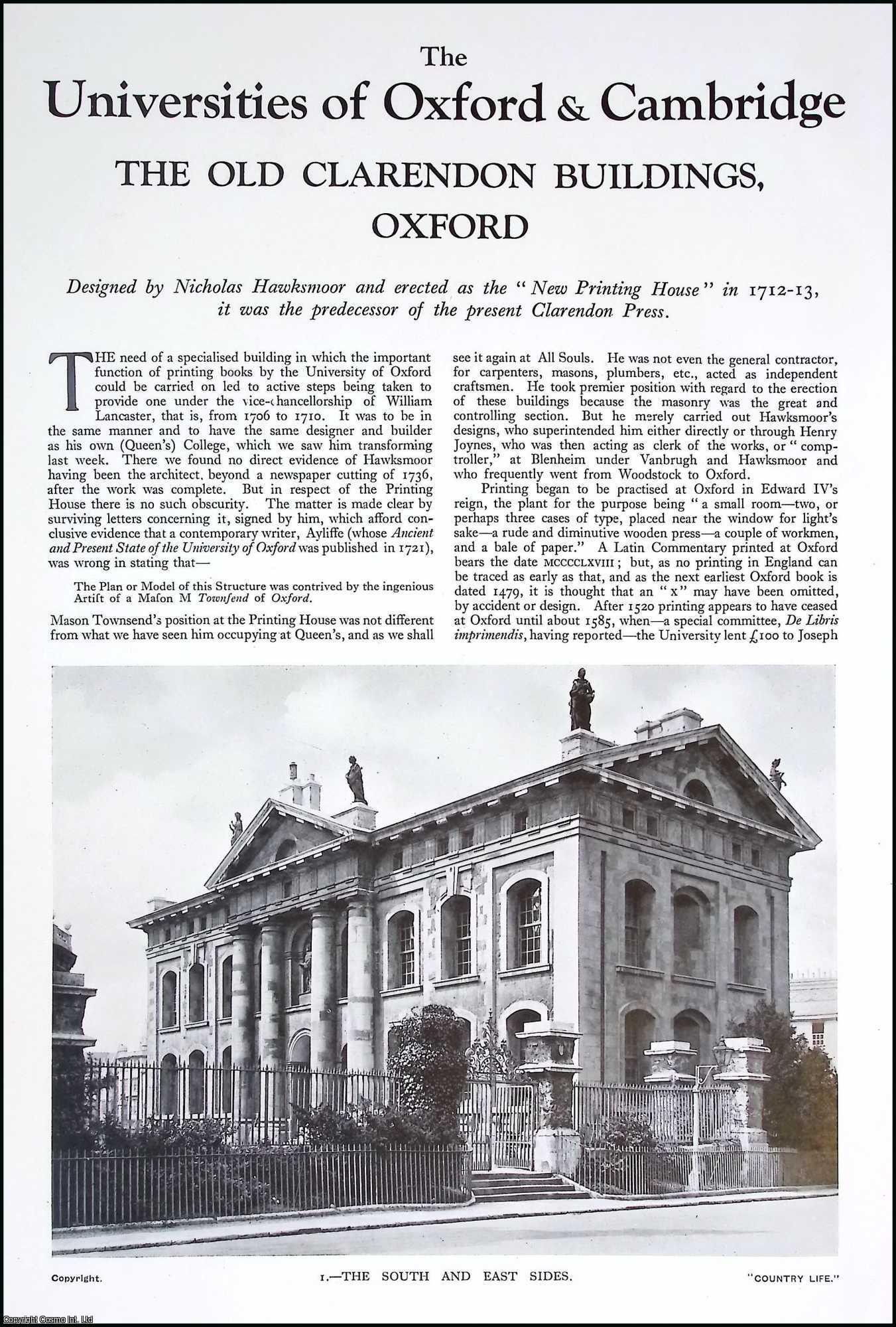 The Old Clarendon Buildings, Oxford. Designed by Nicholas Hawksmoor ...