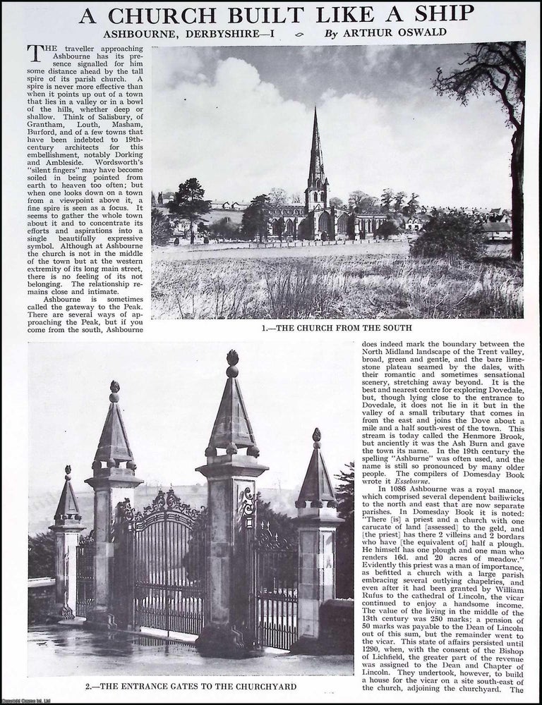 Item #517255 The History of Ashbourne, Derbyshire. By Arthur Oswald. Several pictures and...