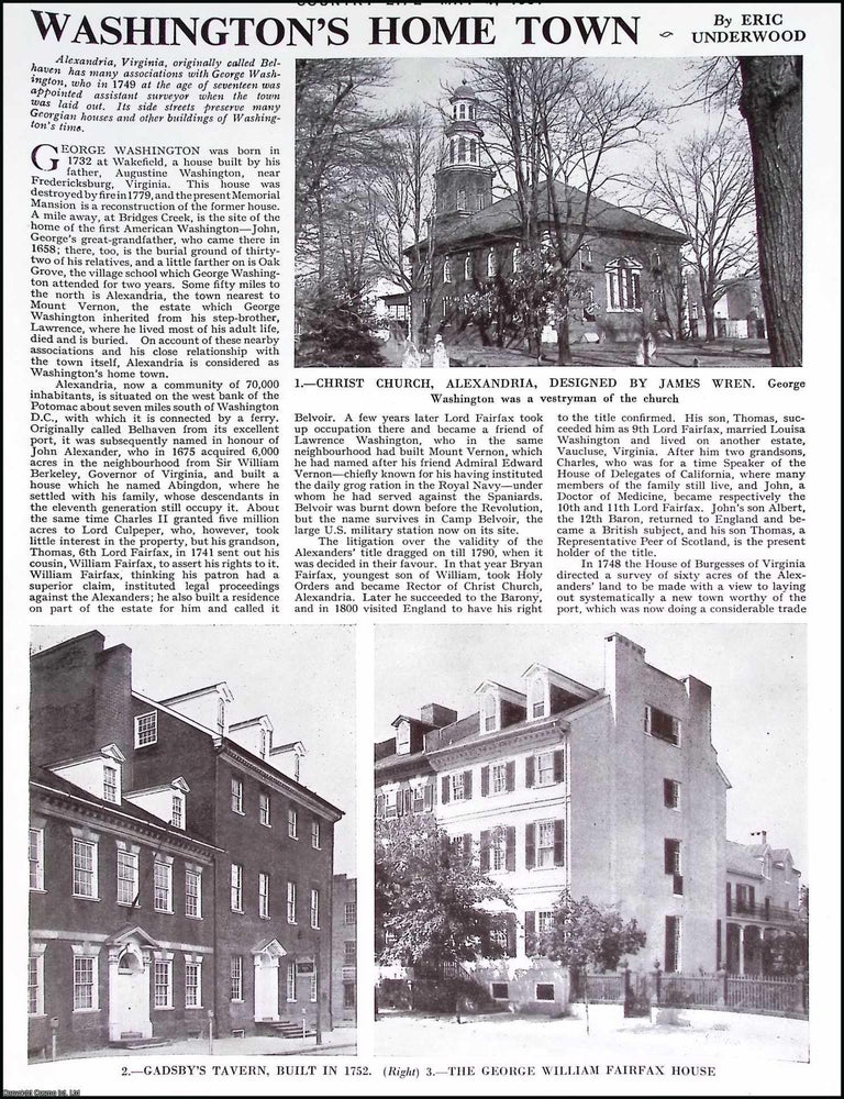 Item #517300 George Washington's Home Town, Alexandria, Virginia. By Eric Underwood. Several...